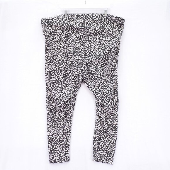 Old Navy 4X Cream Black Floral Leggings Cotton Spandex High Rise 48 / 28 - Picture 2 of 3